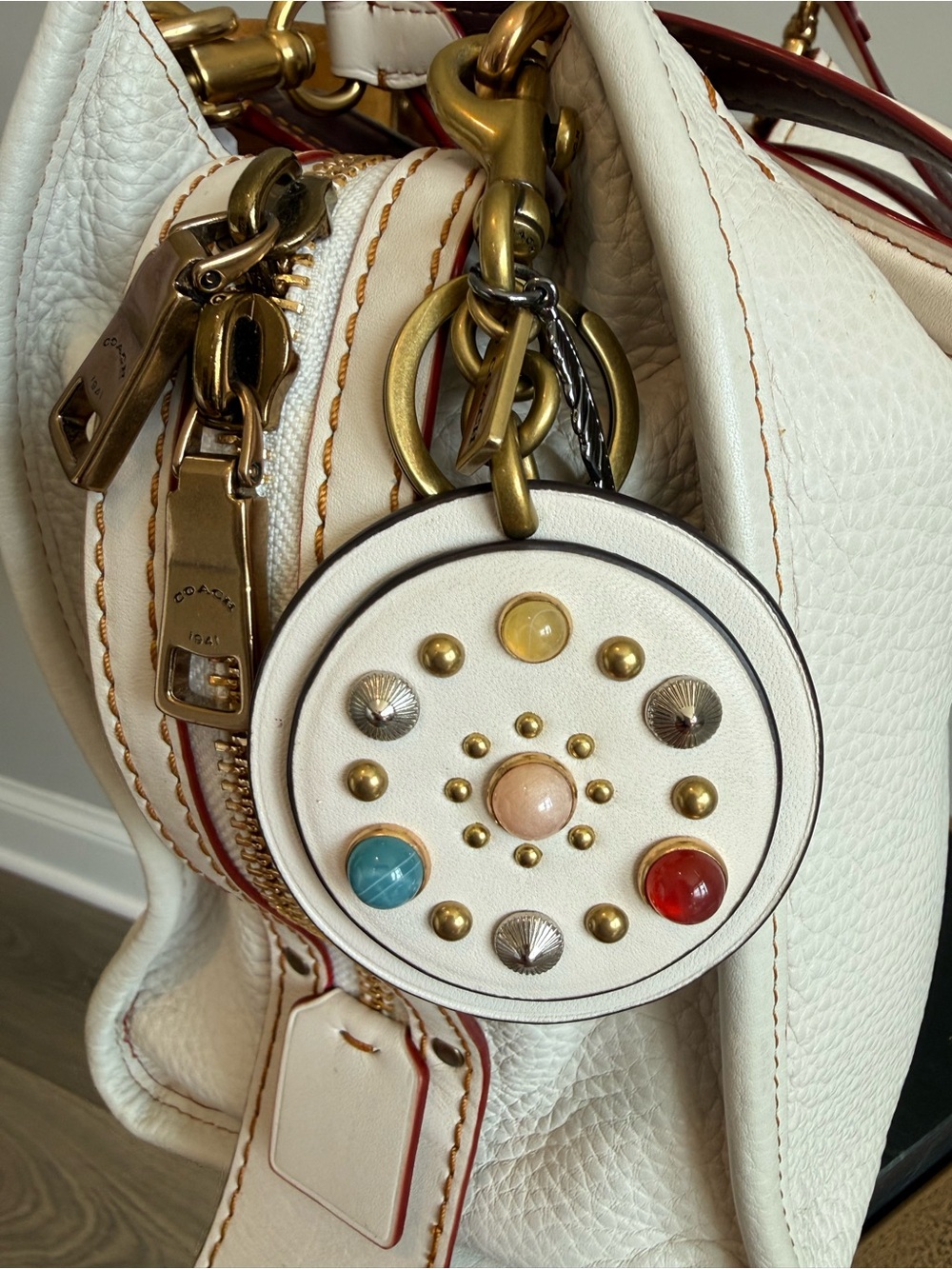 Coach Rogue 31 Cream Leather Satchel Handbag Brand New! - Picture 10 of 14